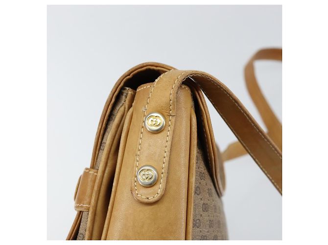 Gucci Borsa a spalla Micro GG Supreme in PVC Beige Oro Auth 149983 D'oro - vista 8