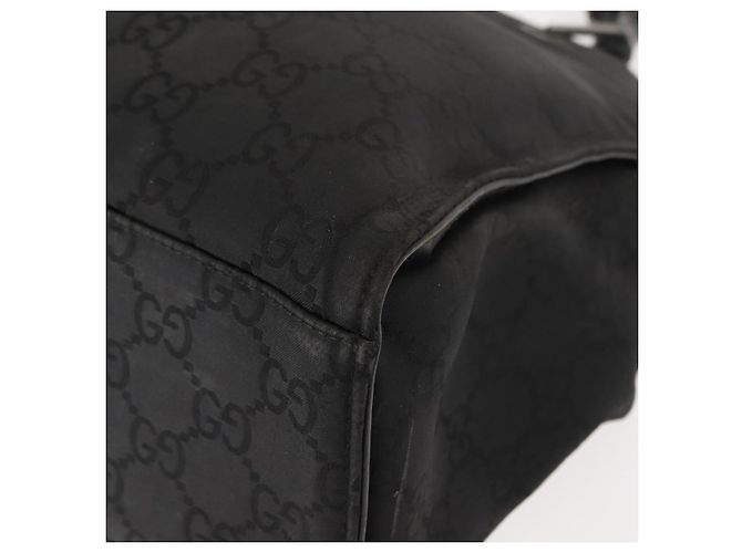 Borsa a mano in tela GG Bamboo di GUCCI Nero Argento 002 1010 3754 Auth BA7280 - vista 14
