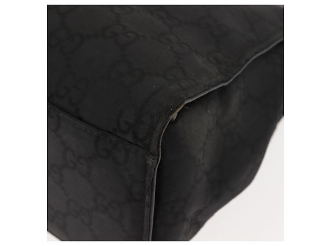 Borsa a mano in tela GG Bamboo di GUCCI Nero Argento 002 1010 3754 Auth BA7280 - vista 16