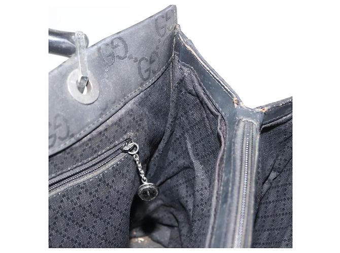 Borsa a mano in tela GG Bamboo di GUCCI Nero Argento 002 1010 3754 Auth BA7280 - vista 18
