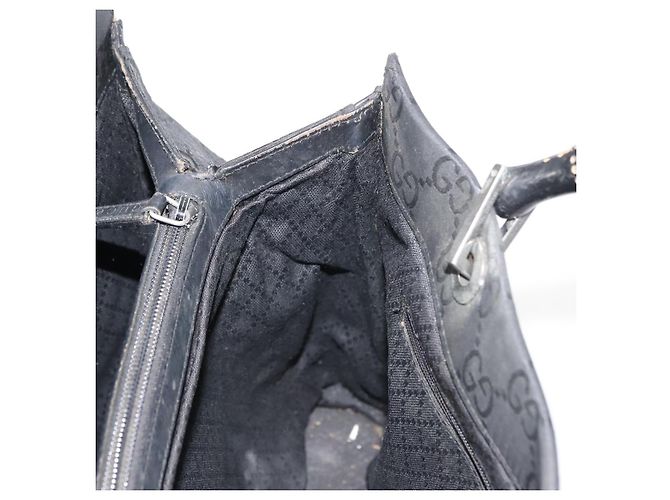 Borsa a mano in tela GG Bamboo di GUCCI Nero Argento 002 1010 3754 Auth BA7280 - vista 19