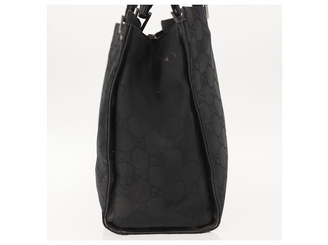 Borsa a mano in tela GG Bamboo di GUCCI Nero Argento 002 1010 3754 Auth BA7280 - vista 3