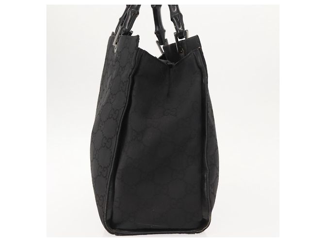 Borsa a mano in tela GG Bamboo di GUCCI Nero Argento 002 1010 3754 Auth BA7280 - vista 4