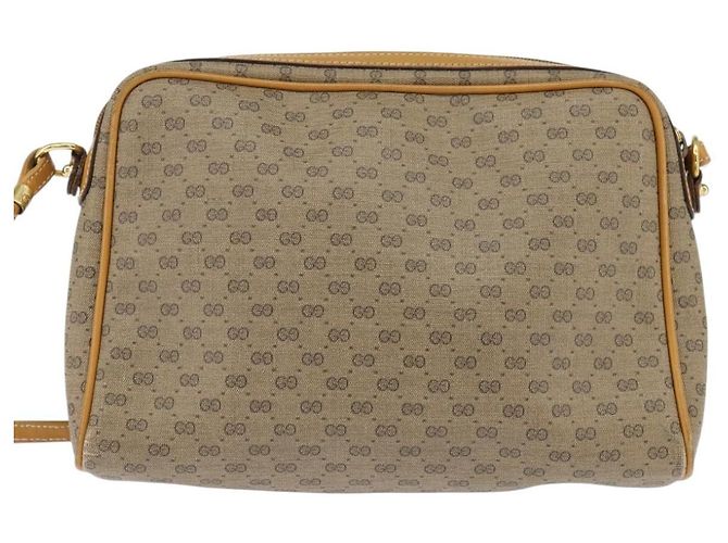 Gucci Borsa a Spalla Micro GG Supreme PVC Beige Oro 007 39 0014 Auth BA7243 D'oro - vista 2