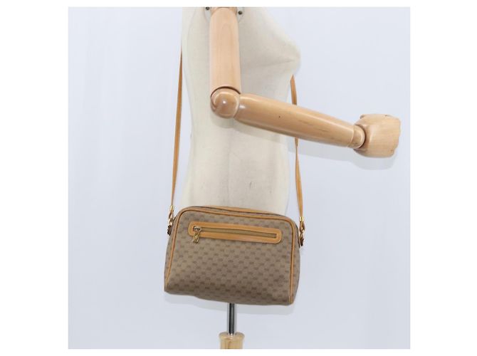 Gucci Borsa a Spalla Micro GG Supreme PVC Beige Oro 007 39 0014 Auth BA7243 D'oro - vista 20