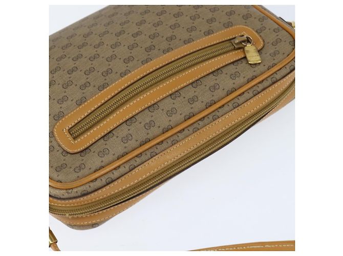 Gucci Borsa a Spalla Micro GG Supreme PVC Beige Oro 007 39 0014 Auth BA7243 D'oro - vista 6