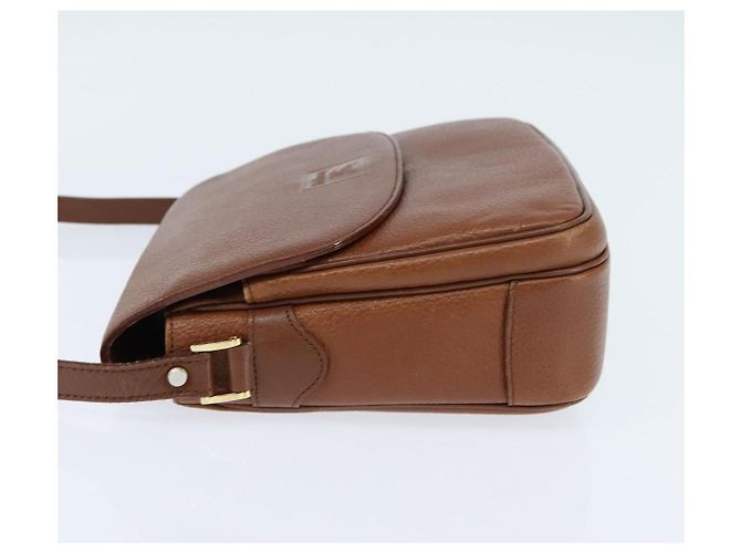 Autre Marque Borsa a spalla in pelle marrone con motivo Nova Check di Burberrys, oro, Auth bs30445 D'oro - vista 3