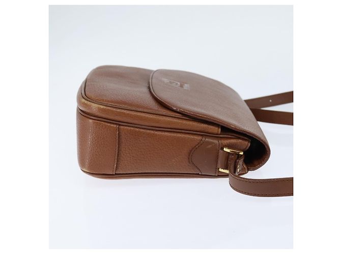 Autre Marque Borsa a spalla in pelle marrone con motivo Nova Check di Burberrys, oro, Auth bs30445 D'oro - vista 4