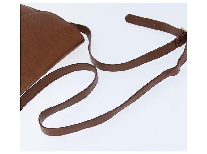 Autre Marque Borsa a spalla in pelle marrone con motivo Nova Check di Burberrys, oro, Auth bs30445 D'oro - vista 7