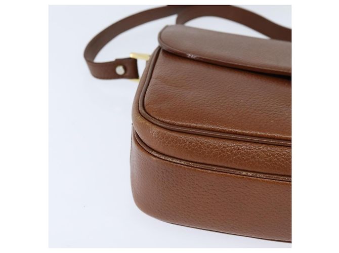 Autre Marque Borsa a spalla in pelle marrone con motivo Nova Check di Burberrys, oro, Auth bs30445 D'oro - vista 9