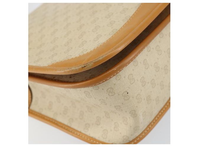 Borsa Sherry Line in PVC Beige Micro GG Supreme Web di GUCCI 001 104 0551 Auth BA7241 D'oro - vista 14