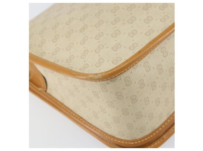 Borsa Sherry Line in PVC Beige Micro GG Supreme Web di GUCCI 001 104 0551 Auth BA7241 D'oro - vista 16