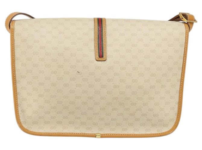 Borsa Sherry Line in PVC Beige Micro GG Supreme Web di GUCCI 001 104 0551 Auth BA7241 D'oro - vista 2