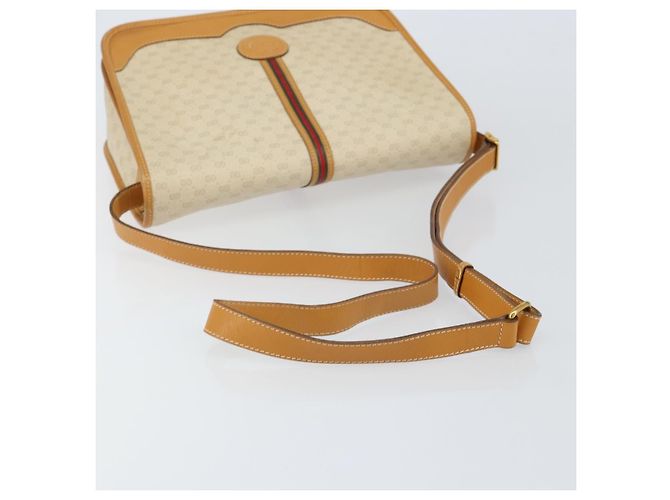Borsa Sherry Line in PVC Beige Micro GG Supreme Web di GUCCI 001 104 0551 Auth BA7241 D'oro - vista 7