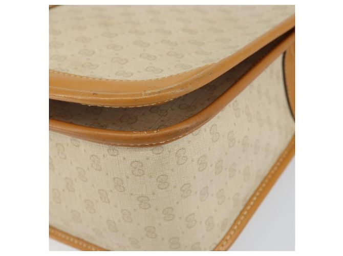 Borsa Sherry Line in PVC Beige Micro GG Supreme Web di GUCCI 001 104 0551 Auth BA7241 D'oro - vista 9