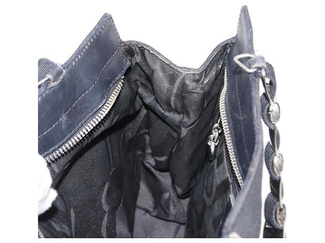 Sac à main Vala en toile noire et argent de Salvatore Ferragamo Auth BA7330 Argenté - vue 20