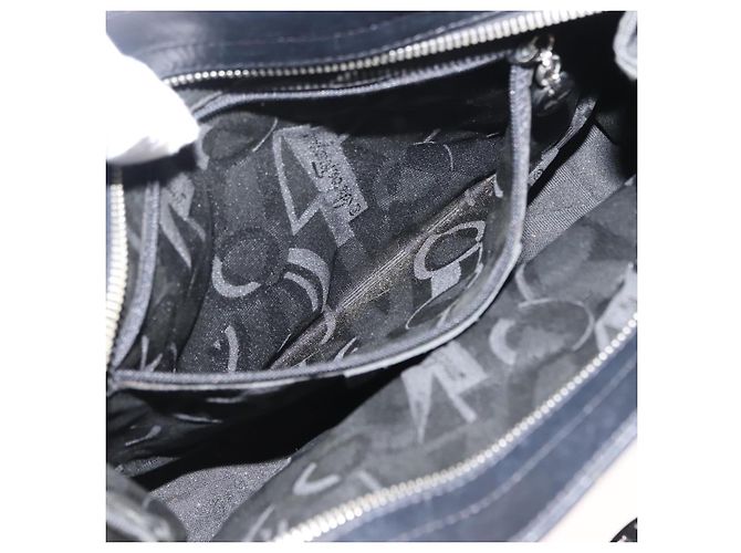 Sac à main Vala en toile noire et argent de Salvatore Ferragamo Auth BA7330 Argenté - vue 21