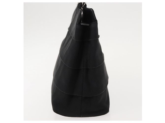 Sac à main Vala en toile noire et argent de Salvatore Ferragamo Auth BA7330 Argenté - vue 4