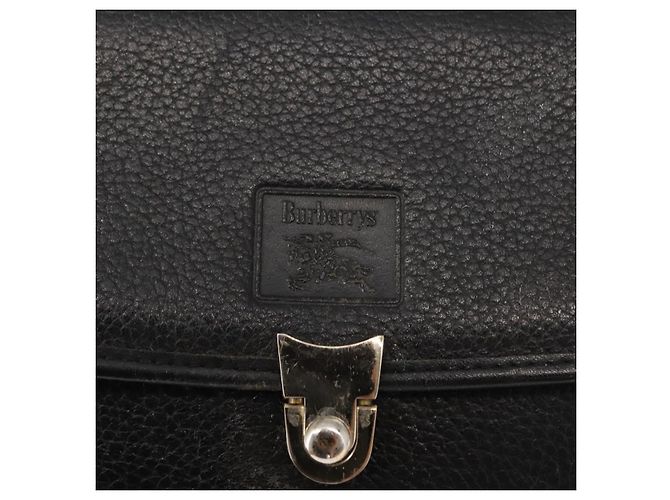 Autre Marque Borsa a mano Burberry in pelle nera e oro Auth bs30344 Nero D'oro - vista 14
