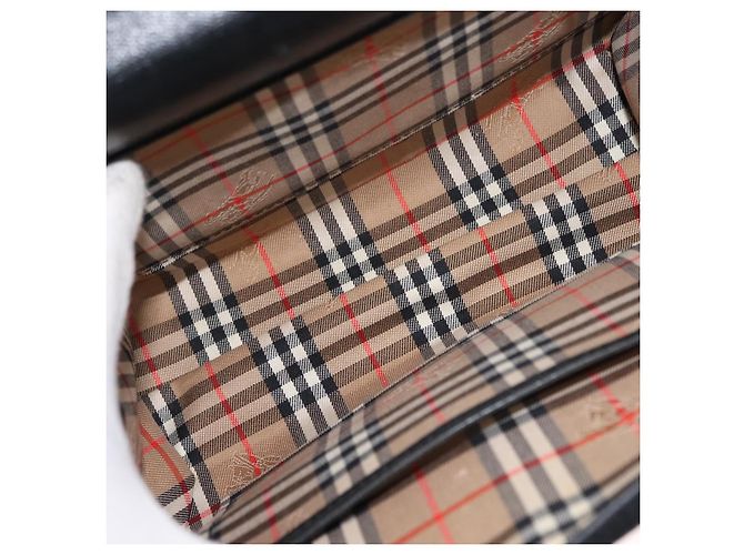 Autre Marque Borsa a mano Burberry in pelle nera e oro Auth bs30344 Nero D'oro - vista 16