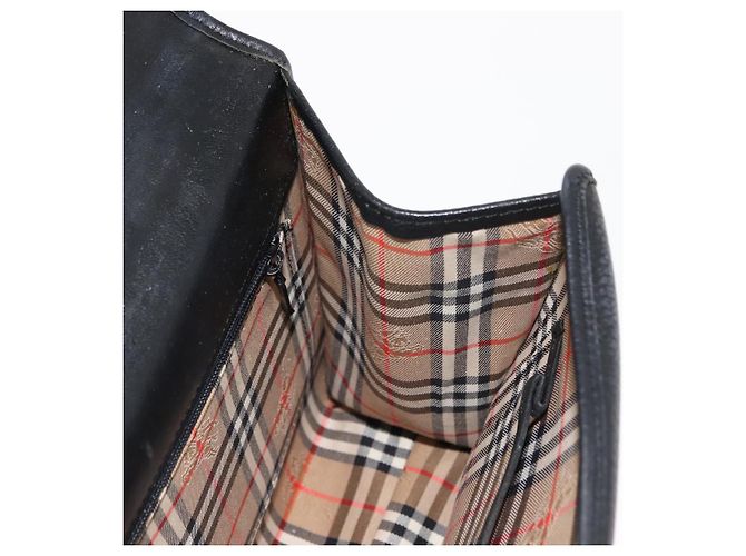 Autre Marque Borsa a mano Burberry in pelle nera e oro Auth bs30344 Nero D'oro - vista 17
