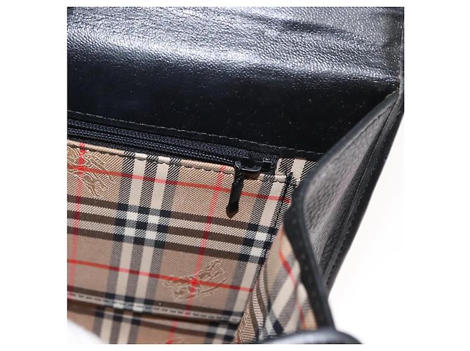 Autre Marque Borsa a mano Burberry in pelle nera e oro Auth bs30344 Nero D'oro - vista 19