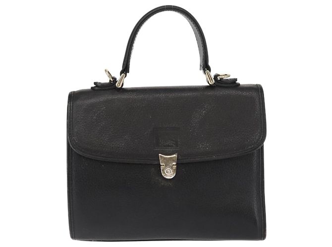 Autre Marque Borsa a mano Burberry in pelle nera e oro Auth bs30344 Nero D'oro - vista 2
