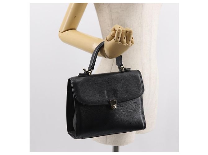 Autre Marque Borsa a mano Burberry in pelle nera e oro Auth bs30344 Nero D'oro - vista 21