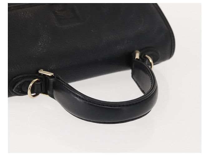 Autre Marque Borsa a mano Burberry in pelle nera e oro Auth bs30344 Nero D'oro - vista 7