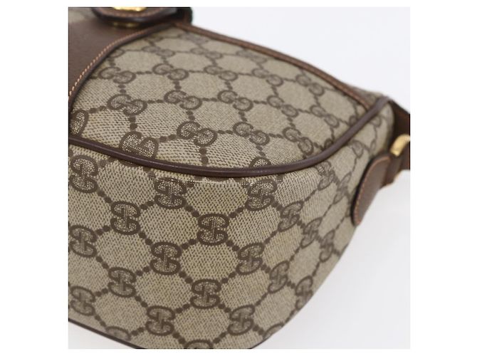 Borsa Gucci GG Supreme Web Sherry Line PVC Beige Oro 89 02 032 Auth ki6150 D'oro - vista 10