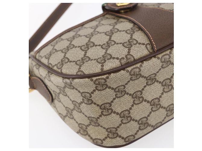 Borsa Gucci GG Supreme Web Sherry Line PVC Beige Oro 89 02 032 Auth ki6150 D'oro - vista 11