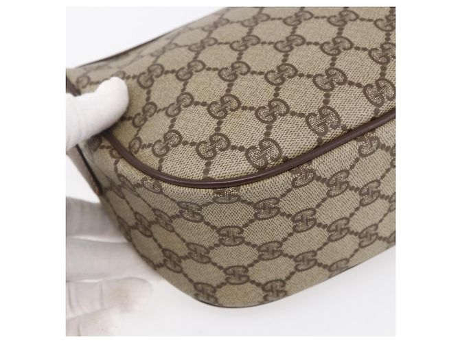 Borsa Gucci GG Supreme Web Sherry Line PVC Beige Oro 89 02 032 Auth ki6150 D'oro - vista 13