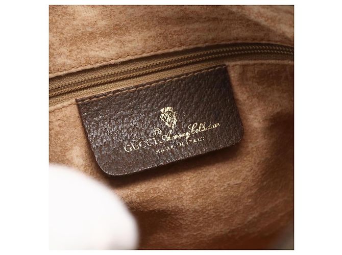 Borsa Gucci GG Supreme Web Sherry Line PVC Beige Oro 89 02 032 Auth ki6150 D'oro - vista 16