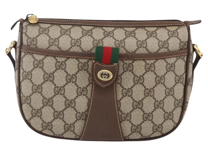 Borsa Gucci GG Supreme Web Sherry Line PVC Beige Oro 89 02 032 Auth ki6150 D'oro - vista 2