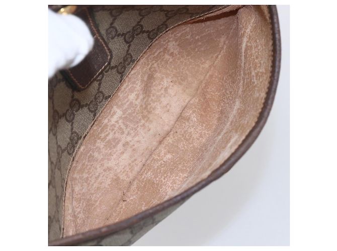 Borsa Gucci GG Supreme Web Sherry Line PVC Beige Oro 89 02 032 Auth ki6150 D'oro - vista 22