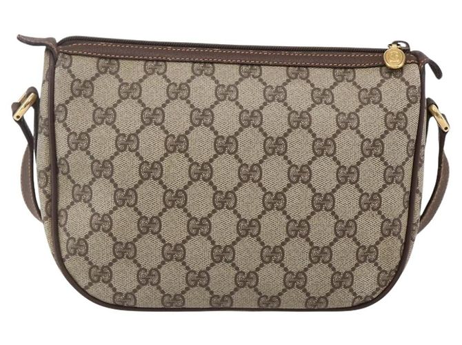 Borsa Gucci GG Supreme Web Sherry Line PVC Beige Oro 89 02 032 Auth ki6150 D'oro - vista 3