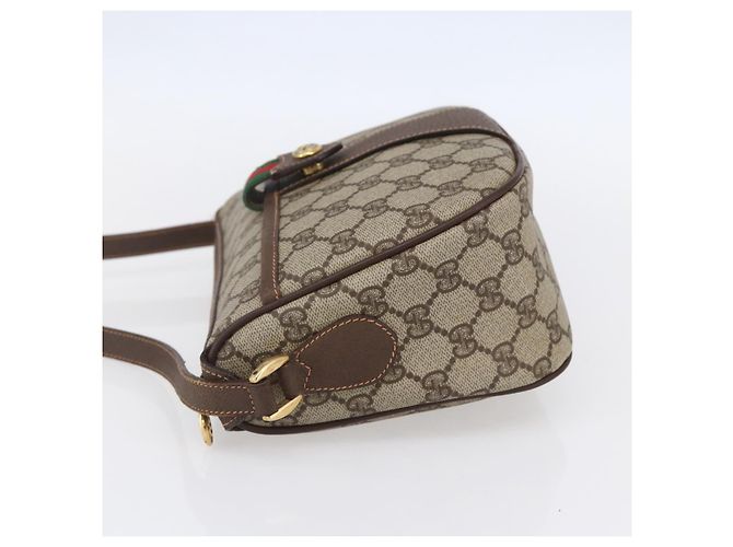 Borsa Gucci GG Supreme Web Sherry Line PVC Beige Oro 89 02 032 Auth ki6150 D'oro - vista 4