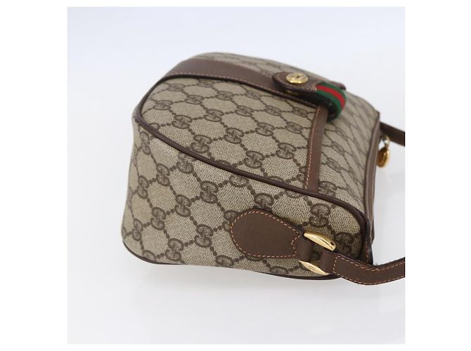 Borsa Gucci GG Supreme Web Sherry Line PVC Beige Oro 89 02 032 Auth ki6150 D'oro - vista 5