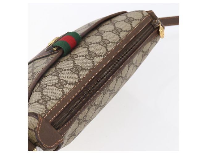 Borsa Gucci GG Supreme Web Sherry Line PVC Beige Oro 89 02 032 Auth ki6150 D'oro - vista 6