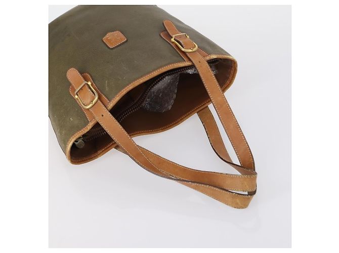 Céline Borsa a Spalla in Tela Macadam CELINE PVC 3 Pezzi Beige Marrone Auth 148968 - vista 12