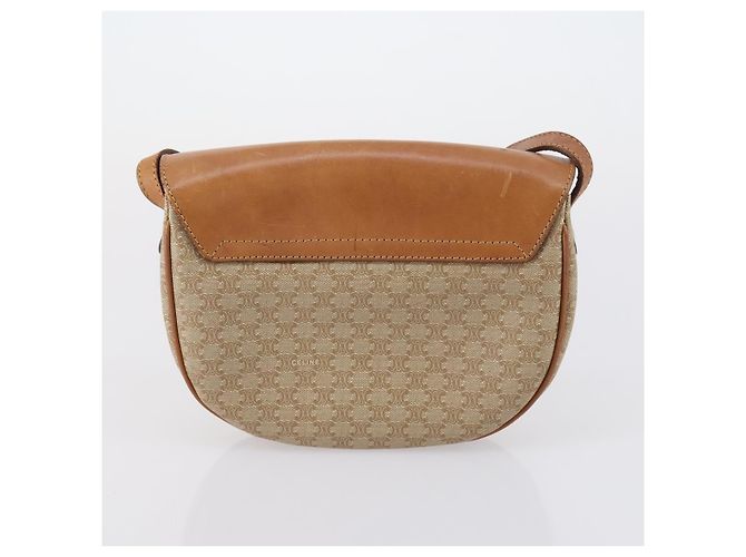 Céline Borsa a Spalla in Tela Macadam CELINE PVC 3 Pezzi Beige Marrone Auth 148968 - vista 17