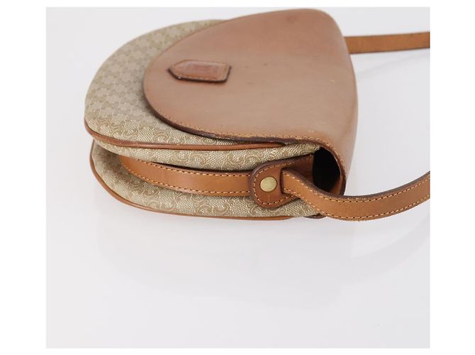 Céline Borsa a Spalla in Tela Macadam CELINE PVC 3 Pezzi Beige Marrone Auth 148968 - vista 18