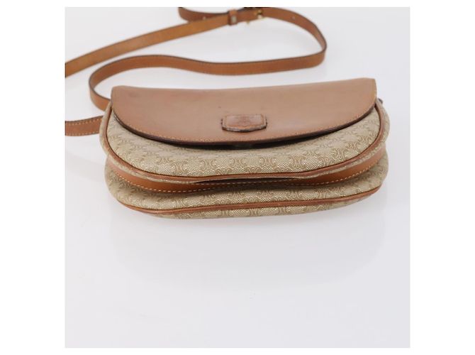 Céline Borsa a Spalla in Tela Macadam CELINE PVC 3 Pezzi Beige Marrone Auth 148968 - vista 21