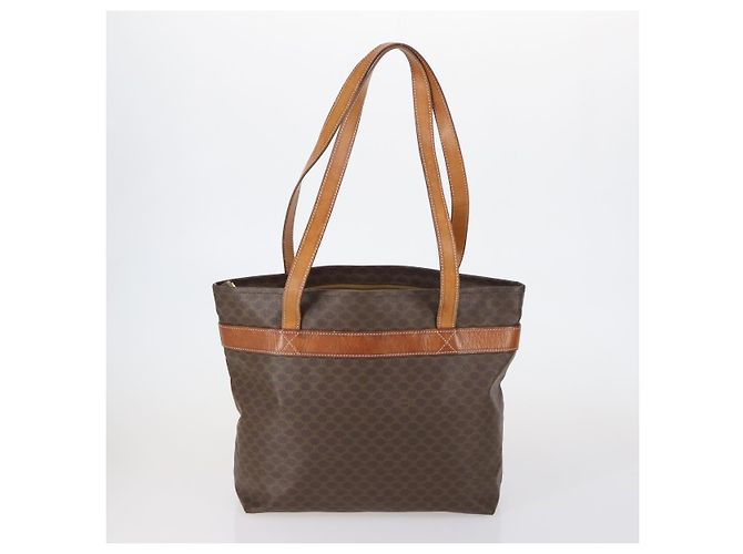 Céline Borsa a Spalla in Tela Macadam CELINE PVC 3 Pezzi Beige Marrone Auth 148968 - vista 3