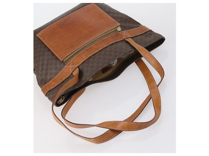 Céline Borsa a Spalla in Tela Macadam CELINE PVC 3 Pezzi Beige Marrone Auth 148968 - vista 5