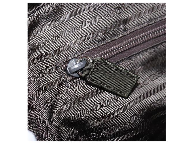 PRADA Sac à main en nylon rouge argent Auth ep11558 Argenté - vue 21