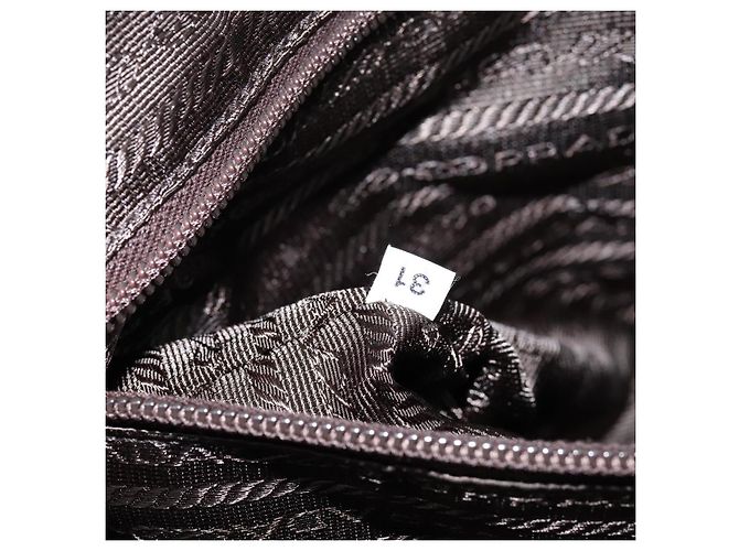 PRADA Sac à main en nylon rouge argent Auth ep11558 Argenté - vue 23
