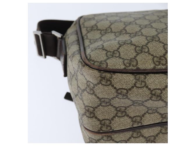 Gucci Borsa a spalla GG Supreme in PVC marrone argento Auth bs30401 - vista 12