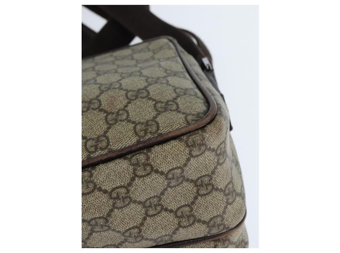 Gucci Borsa a spalla GG Supreme in PVC marrone argento Auth bs30401 - vista 13