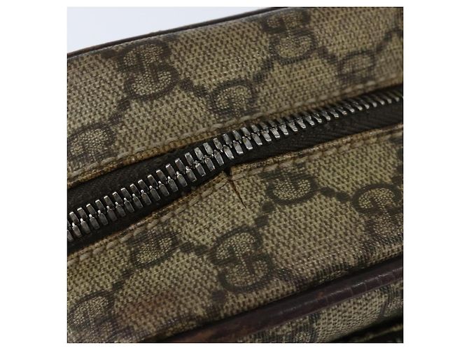 Gucci Borsa a spalla GG Supreme in PVC marrone argento Auth bs30401 - vista 15